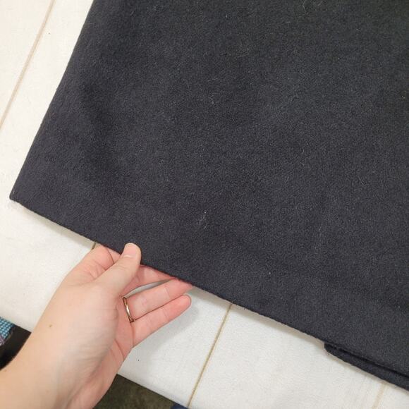 Vintage ILGWU real fox fur trim trench coat peacoat jacket wool - Picture 9 of 15